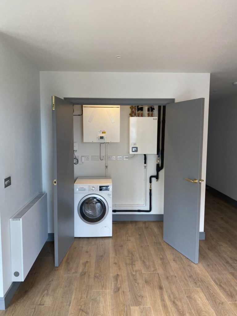 HIU in a utility cupboard